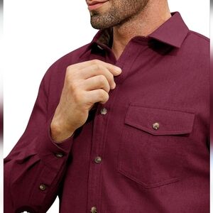 REI Maroon Fleece Button-up Shirt Lightweight - Tall XL